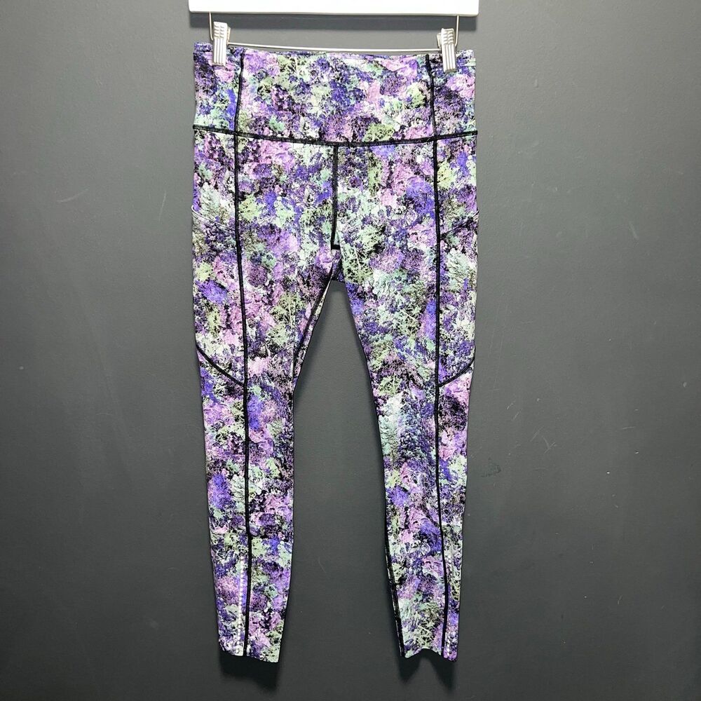 Lululemon Fast & Free 7/8 Tight II *Nulux 25" Womens 8 Leggings Vivid Vision